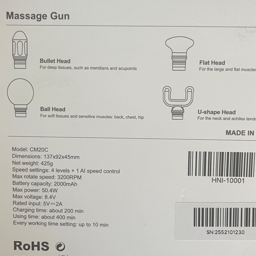 Portable Massage Gun with multiple heads - Picture 5 of 5